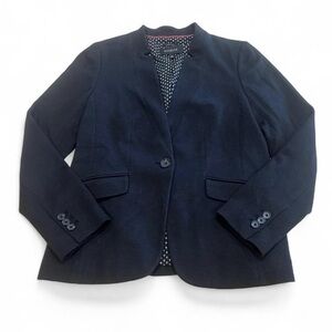 Talbots Aberdeen navy Blue blazer jacket  One Button Size 2 Preppy Business Boss